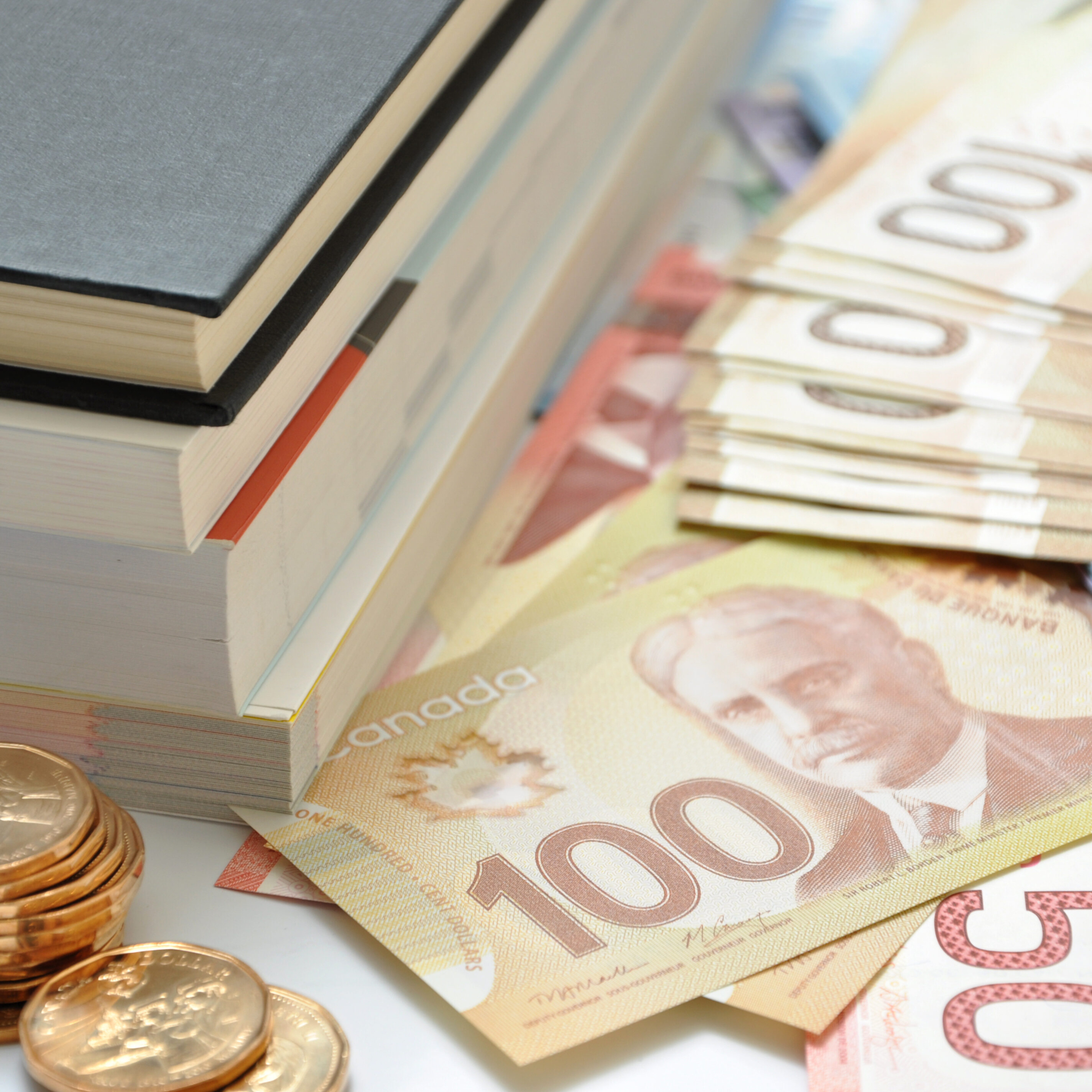 argent et livres / budget carré