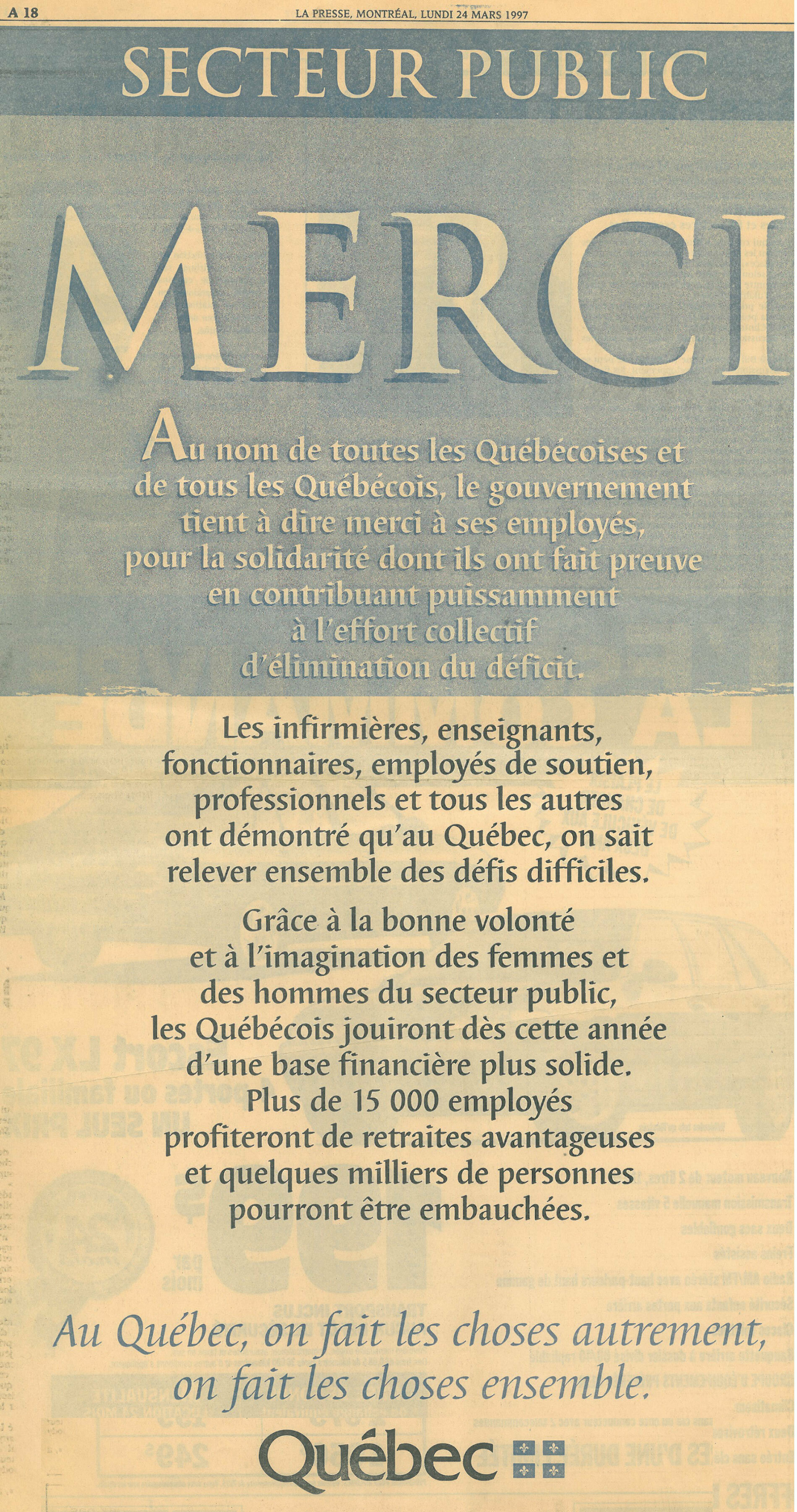 Pub la presse merci 1997